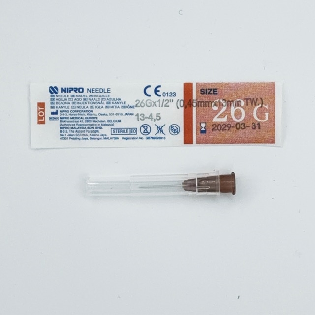 Nipro 26 gauge x 1/2 inch needle