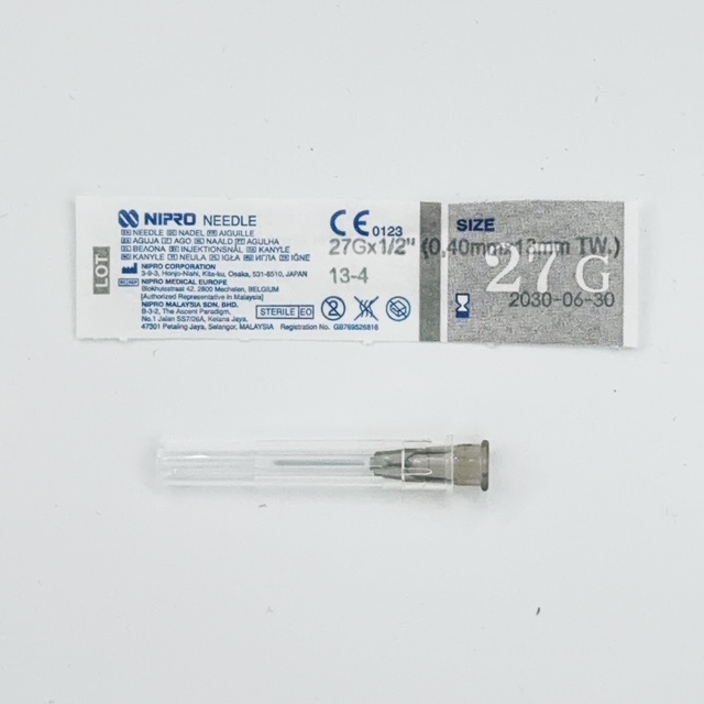 Nipro 27 gauge x 1/2inch needle