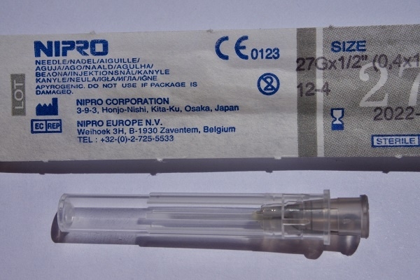 Nipro 27 gauge x 1/2inch needle