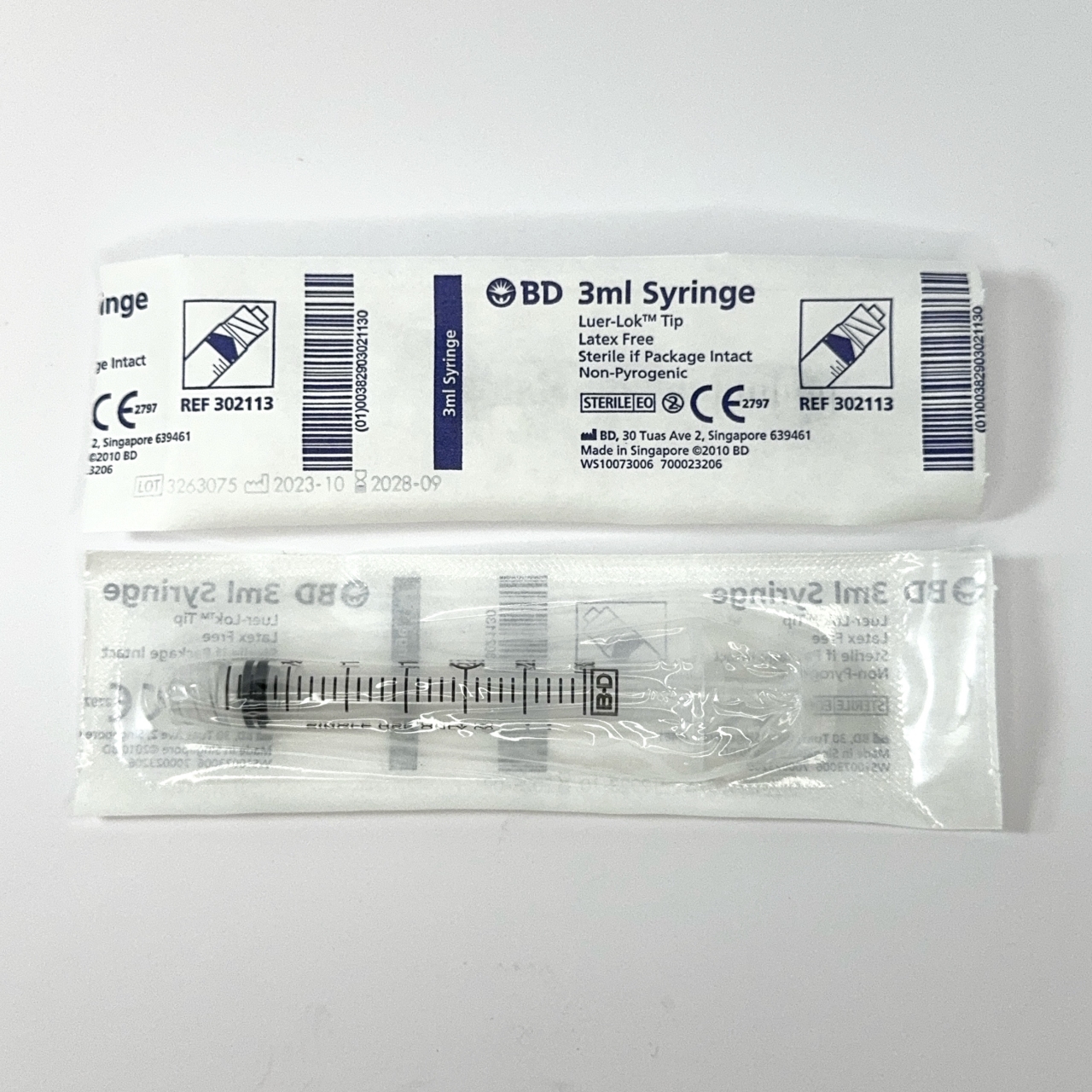 BD 3ml luer lok syringe